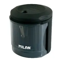 SACAPUNTAS ELÉCTRICO MILAN POWER SHARP COLOR BLANCO Y NEGRO