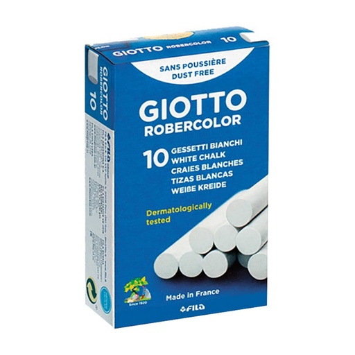 [630010] TIZA BLANCA ANTIPOLVO ROBERCOLOR 10 UDS