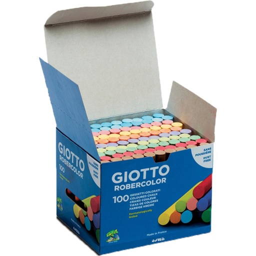 [630012] TIZA COLOR ANTIPOLVO ROBERCOLOR 100 UDS