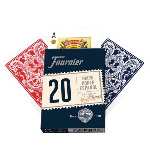 [749424] BARAJA NAIPES PÓKER ESPAÑOL 20-55 (54 CARTAS, ESTUCHE)