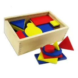 LOGIC BLOCKS CONJUNTO DE BLOQUES GEOMÉTRICOS LÓGICOS 48 PIEZAS EN MADERA