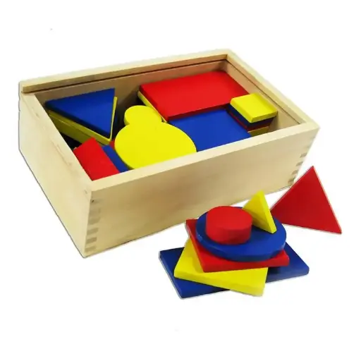 [825506] LOGIC BLOCKS CONJUNTO DE BLOQUES GEOMÉTRICOS LÓGICOS 48 PIEZAS EN MADERA