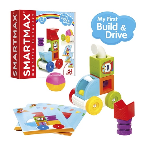[710556] CONSTRUCCIONES CON IMÁN SMARTMAX MIS PRIMEROS VEHÍCULOS BUILD & DRIVE – JUEGO LUDILO MAGNÉTICO Y RETOS