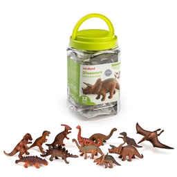 FIGURAS DE PLÁSTICO RESISTENTE CON FICHAS EDUCATIVAS DINOSAURIOS 12 UDS