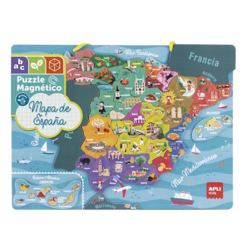 [710437] JUEGO APLI PUZZLE MAPA MAGNÉTICO DE ESPAÑA 50 PIEZAS