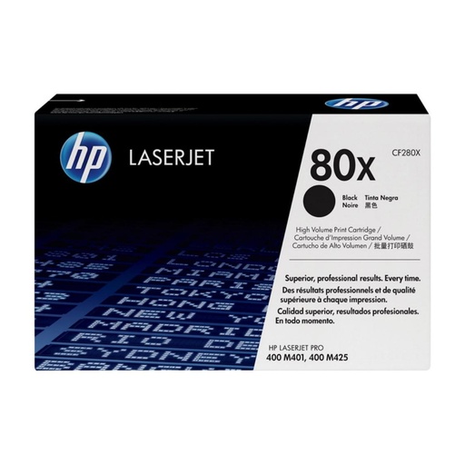 [166086] HP TONER NEGRO LASERJET PRO M 401/425DN CF280X 6.900 PAG.