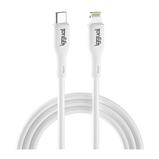 [800156] CABLE USB-C A LIGHTNING 1 METRO BLANCO Q3.0 3A