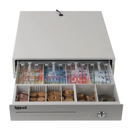 [800211] CAJÓN PORTAMONEDAS IGGUAL IRON-10W 38CM 4+6 BLANCO