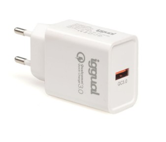 [800153] IGGUAL CARGADOR 1XUSB CARGA RÁPIDA QC3.0 18W