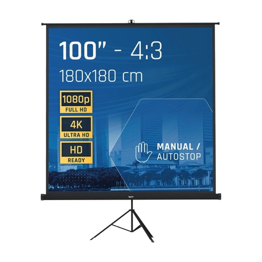 [800318] PANTALLA 100" 180X180 CM CON TRÍPODE + BOLSA IGGUAL 