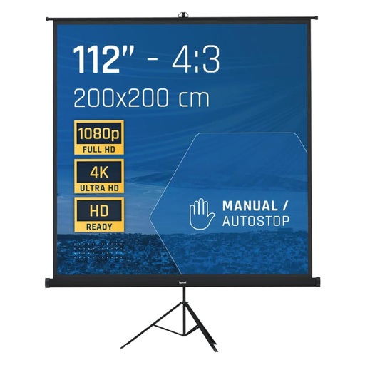 [800319] PANTALLA 112" 200X200 CM CON TRÍPODE + BOLSA IGGUAL 