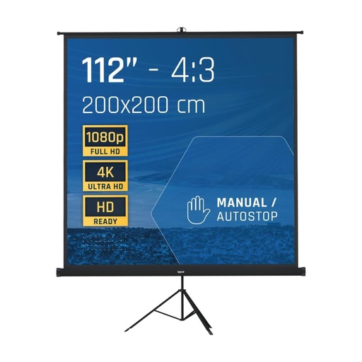 [800319] PANTALLA 112" 200X200 CM CON TRÍPODE + BOLSA IGGUAL 