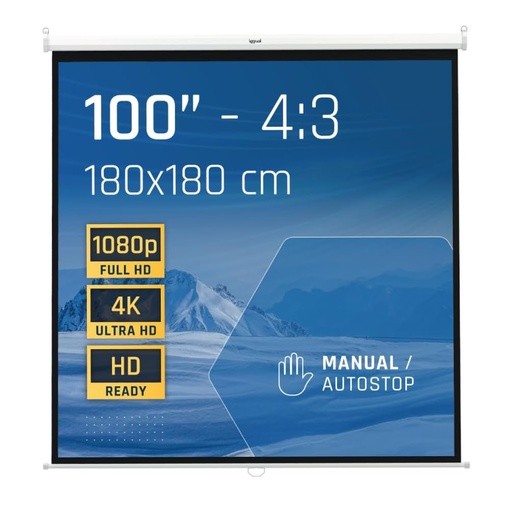 [800316] PANTALLA MANUAL IGGUAL  4:3 100" 180X180 CM