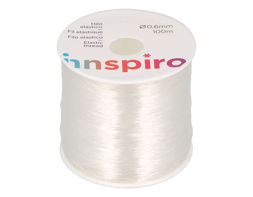 [650262] HILO ELÁSTICO TRANSPARENTE 0,8 MM ROLLO 100 METROS INNSPIRO