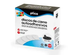 DISCO NEGRO 20MM DE CIERRE PLICO VELCRO AUTOADHESIVO CAJA 200UDS