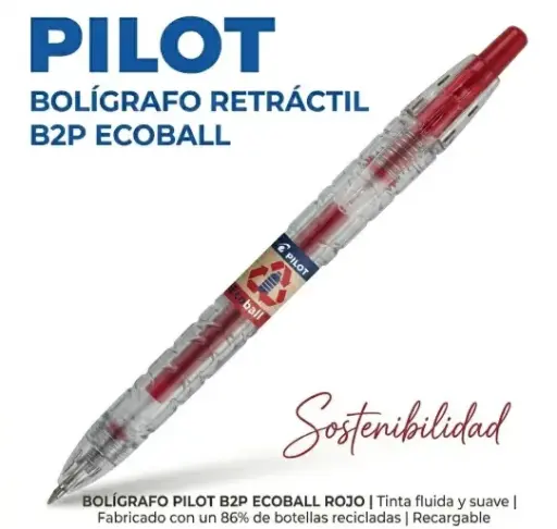 [120107] BOLÍGRAFO PILOT ECOBALL B2P ROJO