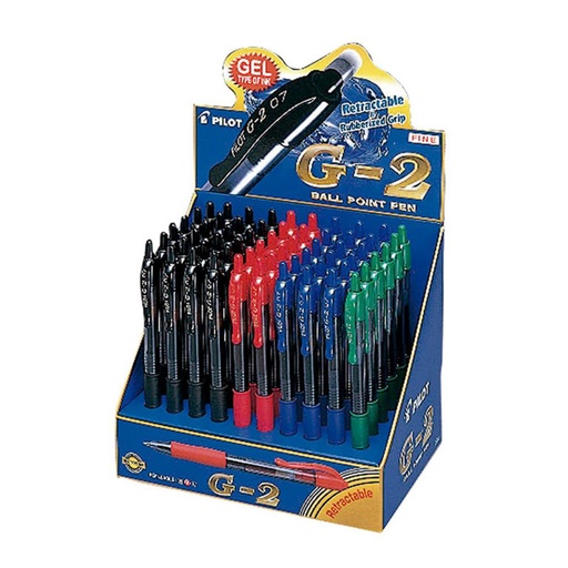[120034] BOLÍGRAFO PILOT G-2  EXPOSITOR 60 UNIDADES SURTIDAS