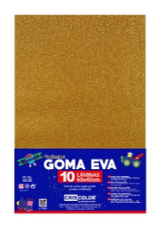 [825391] HOJAS DE GOMA EVA CON PURPURINA UNICOLOR ORO 40x60CM