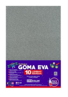 [825392] HOJAS DE GOMA EVA CON PURPURINA UNICOLOR PLATA 40x60