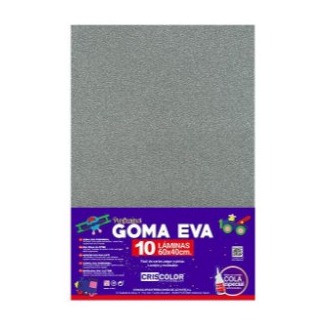 [825392] HOJAS DE GOMA EVA CON PURPURINA UNICOLOR PLATA 40x60CM
