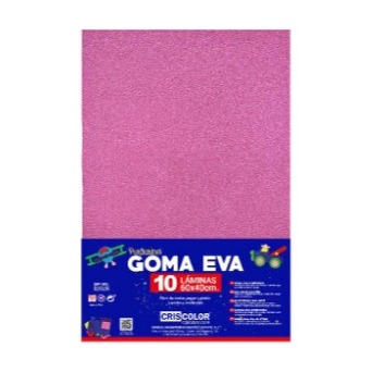 [825142] HOJAS DE GOMA EVA CON PURPURINA UNICOLOR ROSA 40x60CM