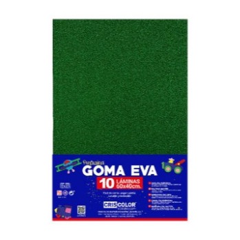 [825389] HOJAS DE GOMA EVA CON PURPURINA UNICOLOR VERDE OSCURO 40x60CM
