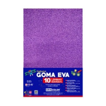 [825141] HOJAS DE GOMA EVA CON PURPURINA UNICOLOR VIOLETA 40x60CM