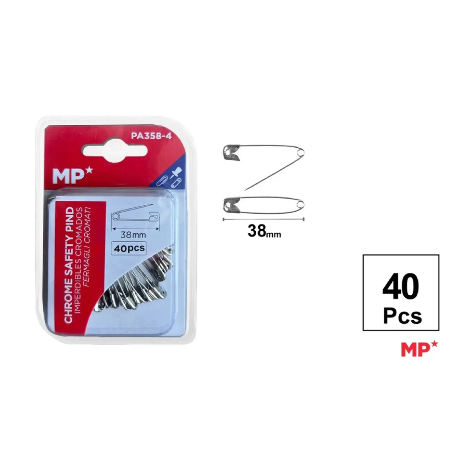 [825034] IMPERDIBLE METÁLICO PLATEADO 38MM PACK 40 UDS