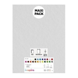 [650380] LAMINA FIELTRO ACRÍLICO BLANCO 30x45 CM 160 g/m² PACK 10 UNIDADES INNSPIRO