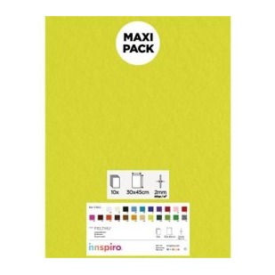 [650391] LAMINA FIELTRO ACRÍLICO LIMA 30x45 CM 160 g/m² PACK 10 UNIDADES INNSPIRO