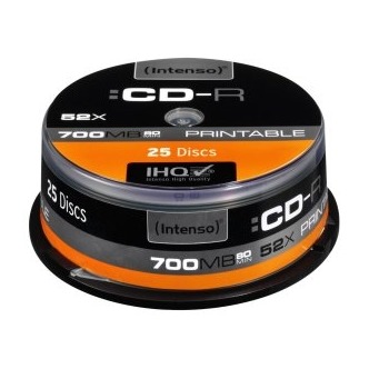 [167699] INTENSO CD-R 700MB 52X PRINTABLE TARRINA 25 UNIDADES