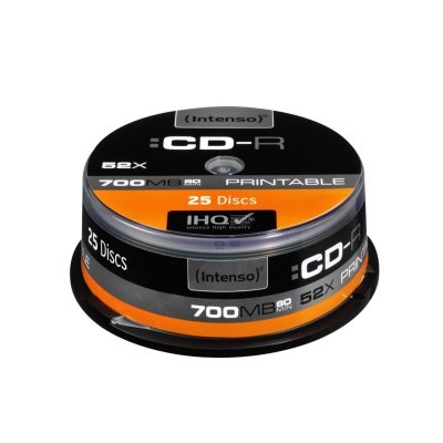 [167699] INTENSO CD-R 700MB 52X PRINTABLE TARRINA 25 UNIDADES