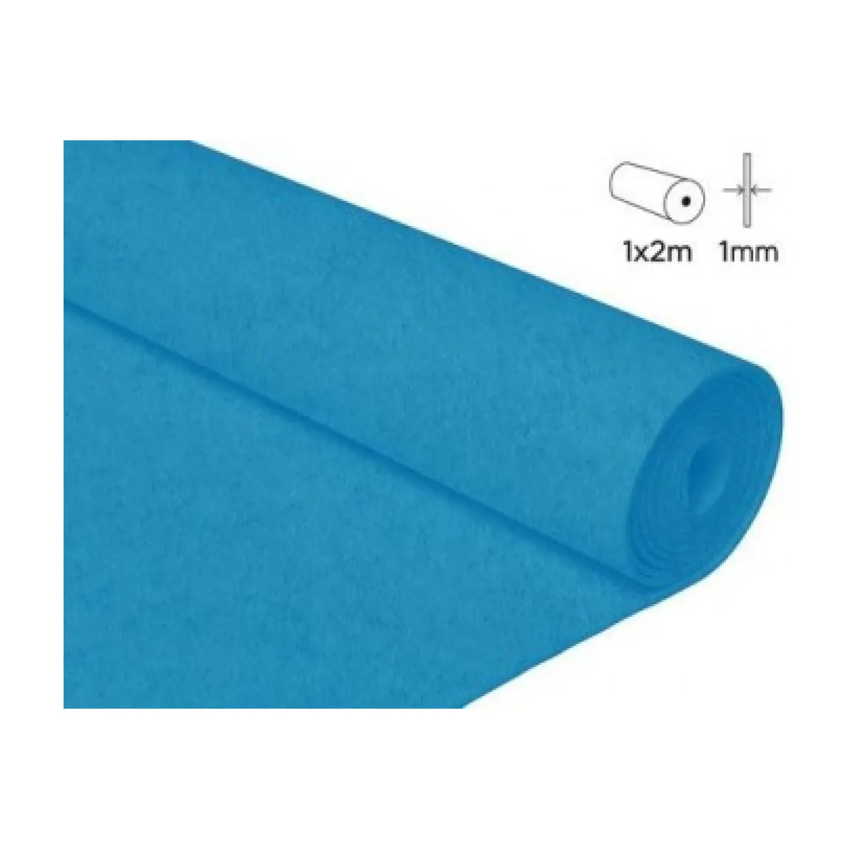 [650493] FIELTRO ACRÍLICO AZUL TURQUESA ROLLO 100X200CM 160GR/M² INNSPIRO