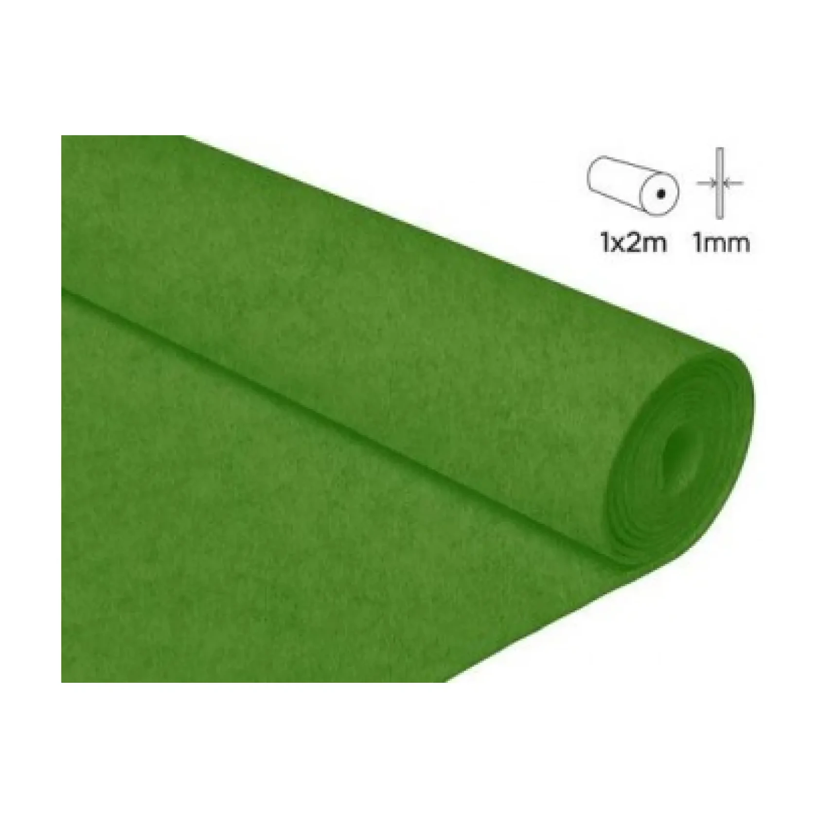 [650374] FIELTRO ACRÍLICO VERDE ROLLO 100X200CM 160GR/M² INNSPIRO