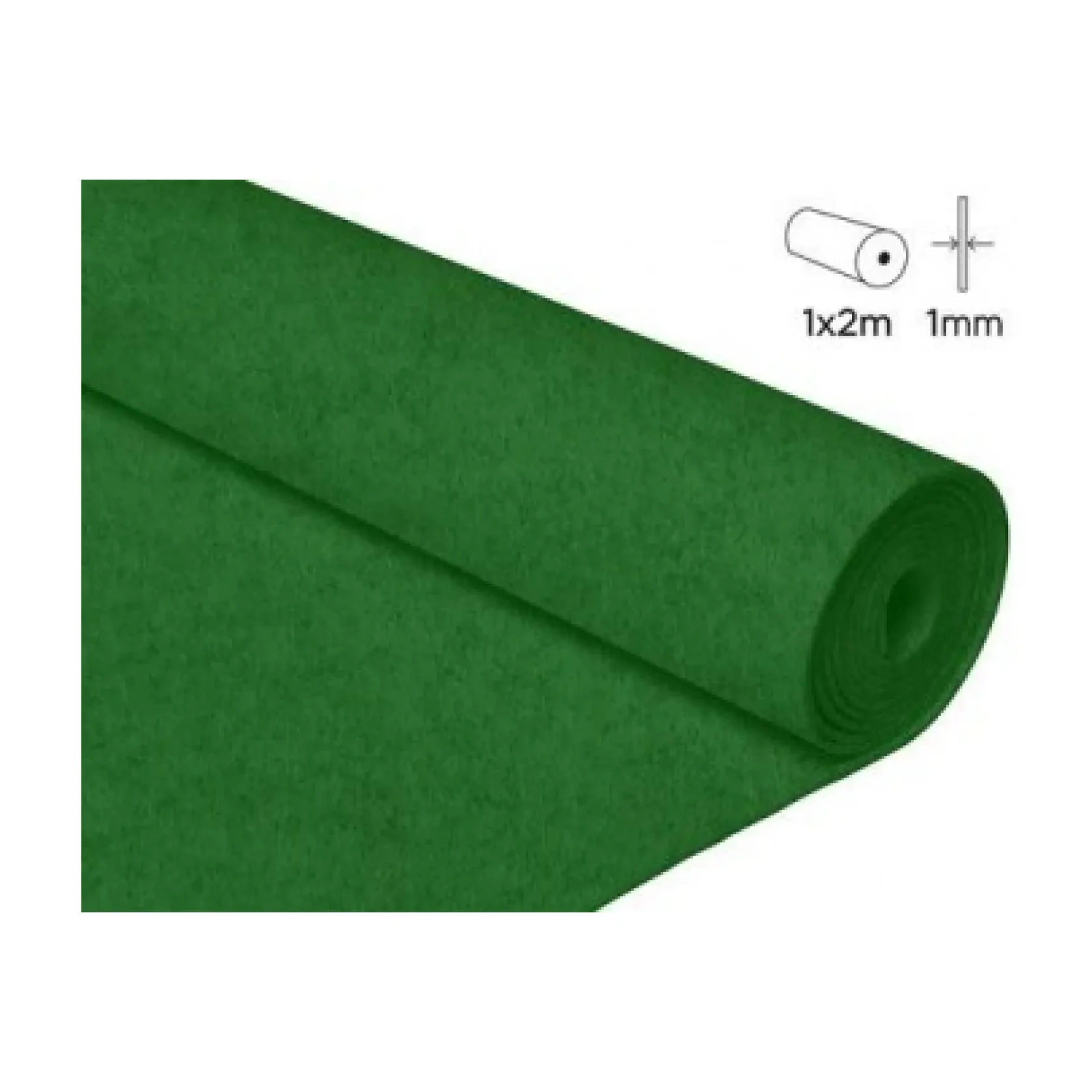 [650376] FIELTRO ACRÍLICO VERDE FUERTE ROLLO 100X200CM 160GR/M² INNSPIRO