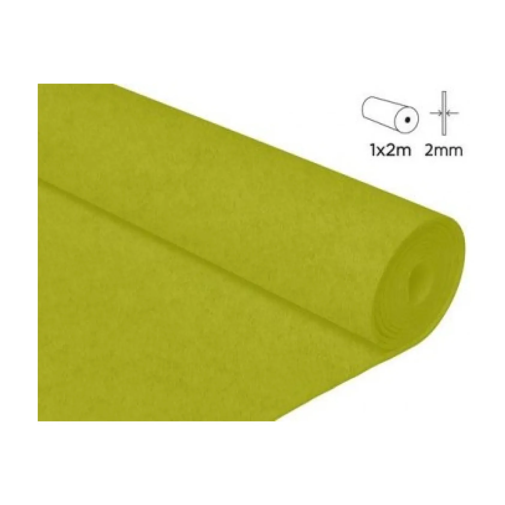 [650378] FIELTRO ACRÍLICO VERDE LIMA ROLLO 100X200CM 160GR/M² INNSPIRO