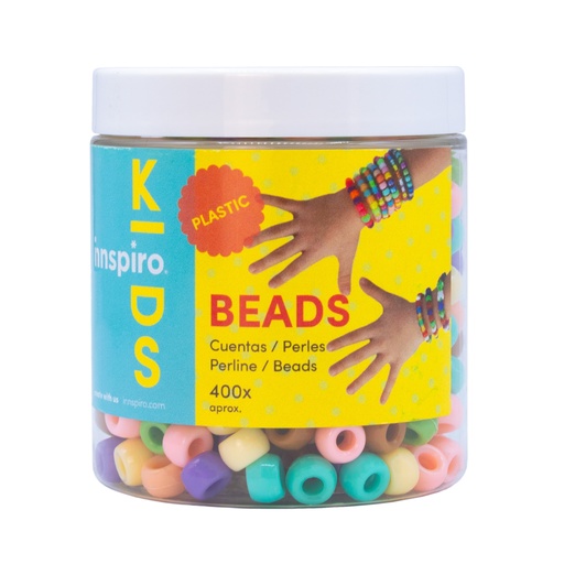[825070] CUENTAS PLASTICO GROSELLA MULTICOLOR CON PURPURINA 1000UDS SURTIDAS