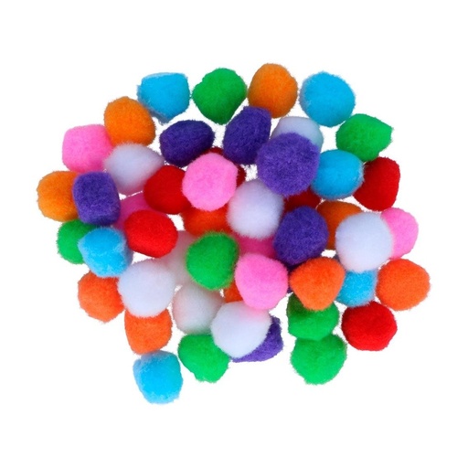 [825105] POMPONES DE POLIPROPILENO MIX 25MM BOLSA 50 UDS