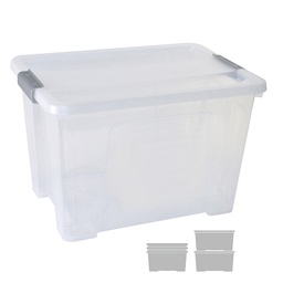 CAJA DE ALMACENAJE CON TAPA 20L TRANSPARENTE