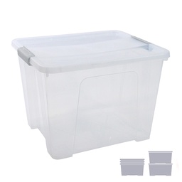 CAJA DE ALMACENAJE CON TAPA 30L TRANSPARENTE