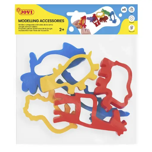[649402] MOLDES PARA PLASTILINA ANIMALES DE LA JUNGLA 6 UNIDADES
