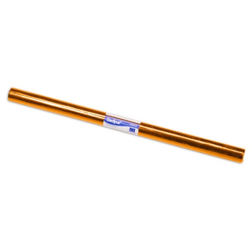 [600101] PAPEL CELOFÁN NARANJA INETA ROLLO 50 CM × 65 TREPADO 25HOJAS