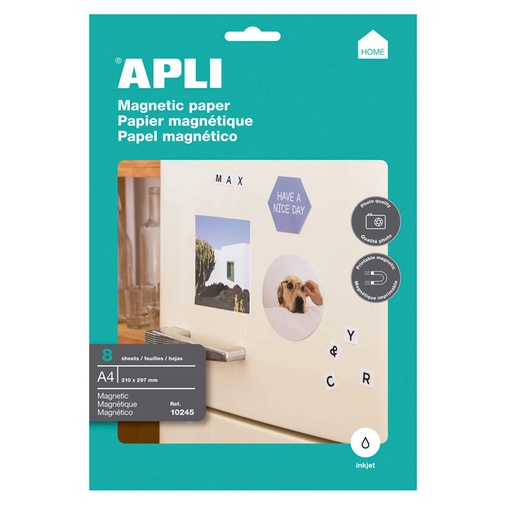 [002920] PAPEL MAGNÉTICO A4 INKJET – PACK DE 8 HOJAS (650 g/m²)