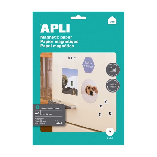 [002920] PAPEL MAGNÉTICO A4 INKJET – PACK DE 8 HOJAS (650 g/m²)