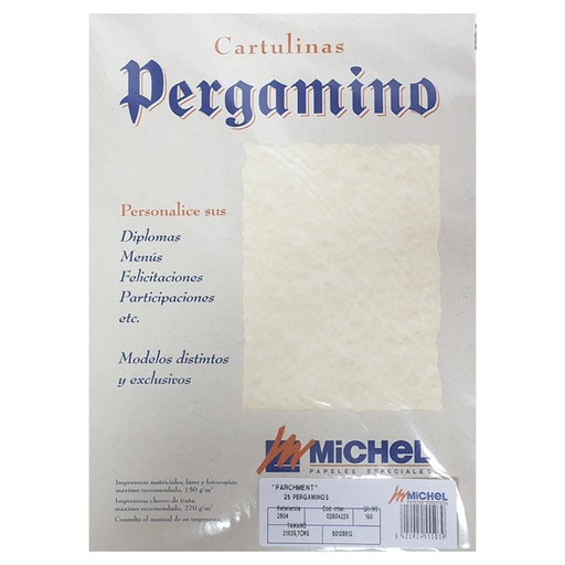 [002917] PAPEL PERGAMINO DIN A4 TROQUELADO 150 g/m² COLOR PARCHMENT TOPACIO PACK 25 HOJAS