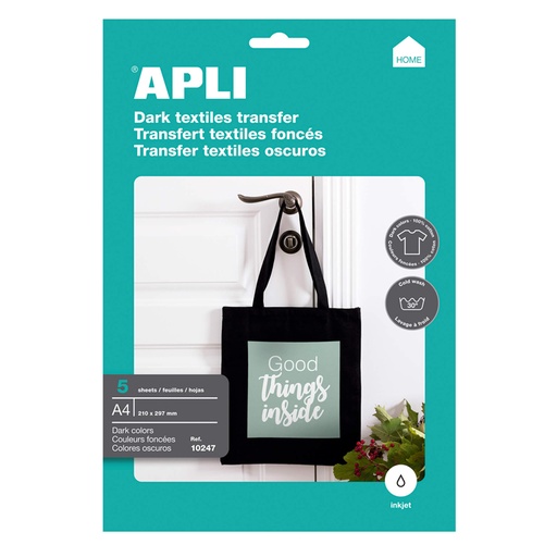 [029994] PAPEL A4 TRANSFER PARA PRENDAS DE COLOR 5 HOJAS