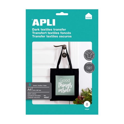 [029994] PAPEL A4 TRANSFER PARA PRENDAS DE COLOR 5 HOJAS