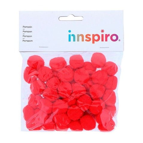 [825736] POMPON POLIPROPILENO ROJO 25MM 50 UDS 