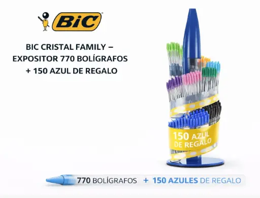 [825477] BIC CRISTAL FAMILY EXPOSITOR 770 BOLÍGRAFOS