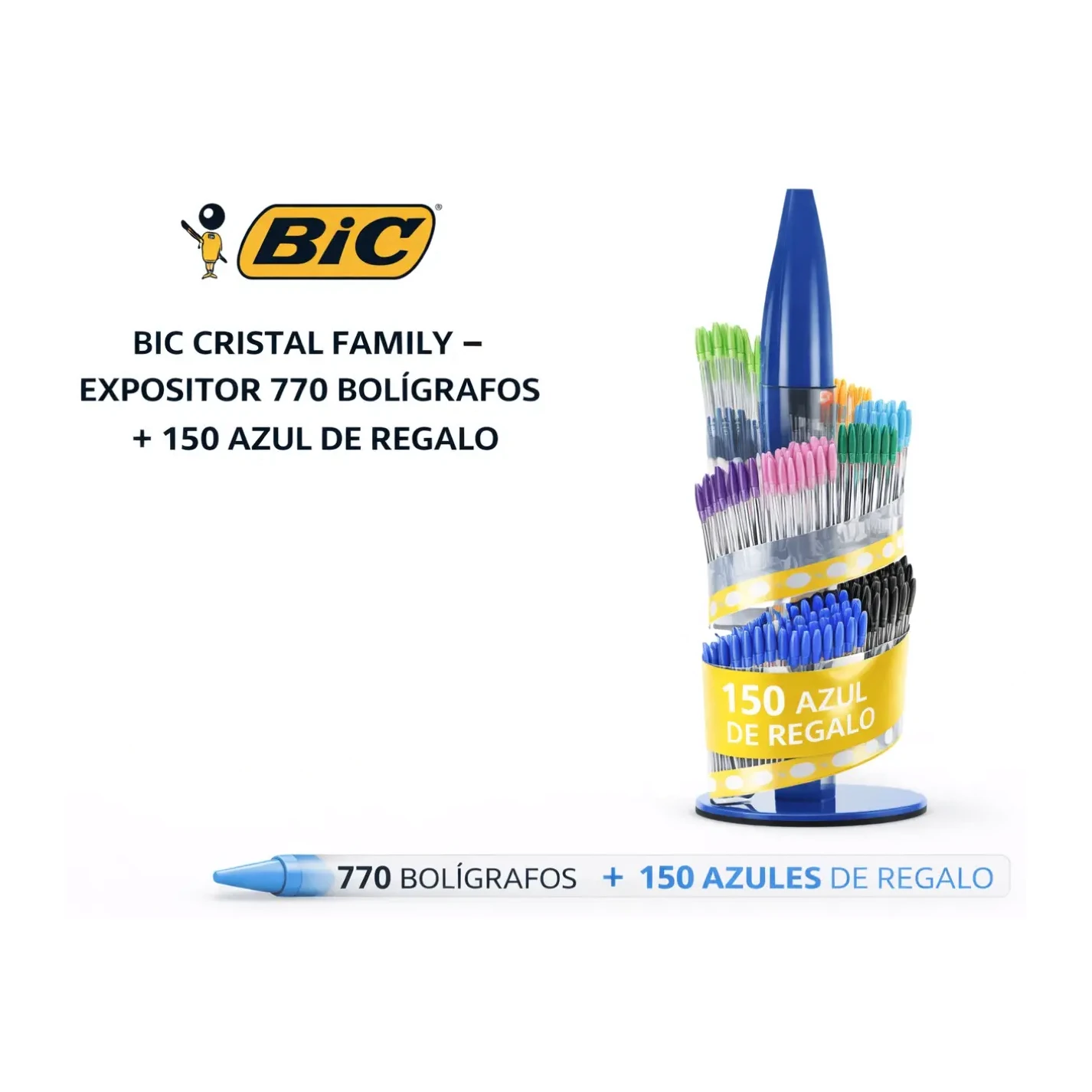 [825477] BIC CRISTAL FAMILY EXPOSITOR 770 BOLÍGRAFOS